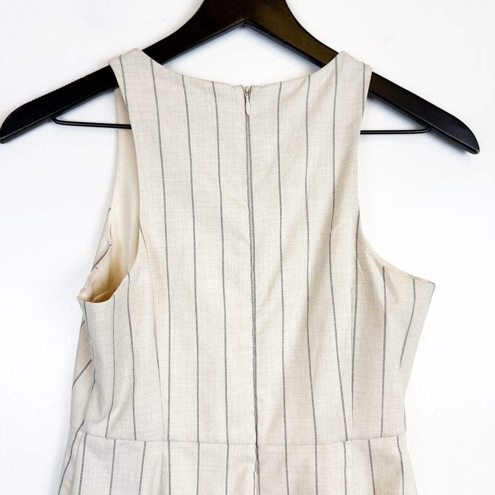 NWT Banana Republic Pinstriped Sheath Mini Beige Dress - 00P 00 Petite - Picture 5 of 10